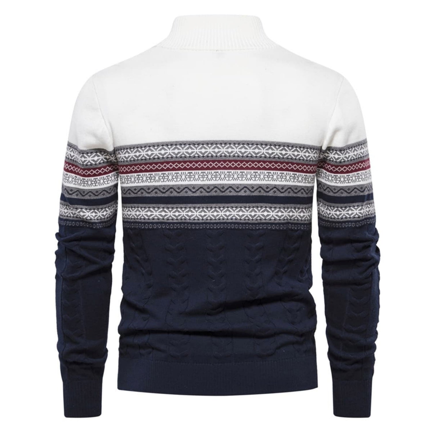 Men's Stand Collar Half-Zip Knit Sweater