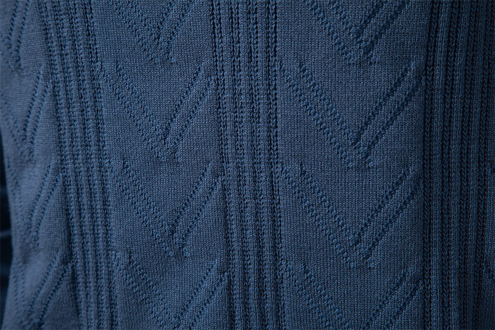 Men’s Jacquard V-Neck Knit Sweater