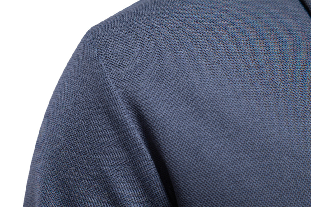 Solid Long Sleeve Polo Shirt