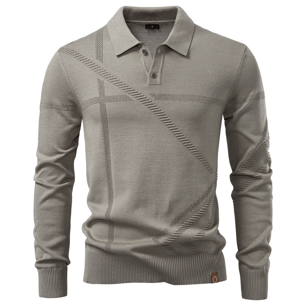 Jacquard V-Neck Knit Sweater