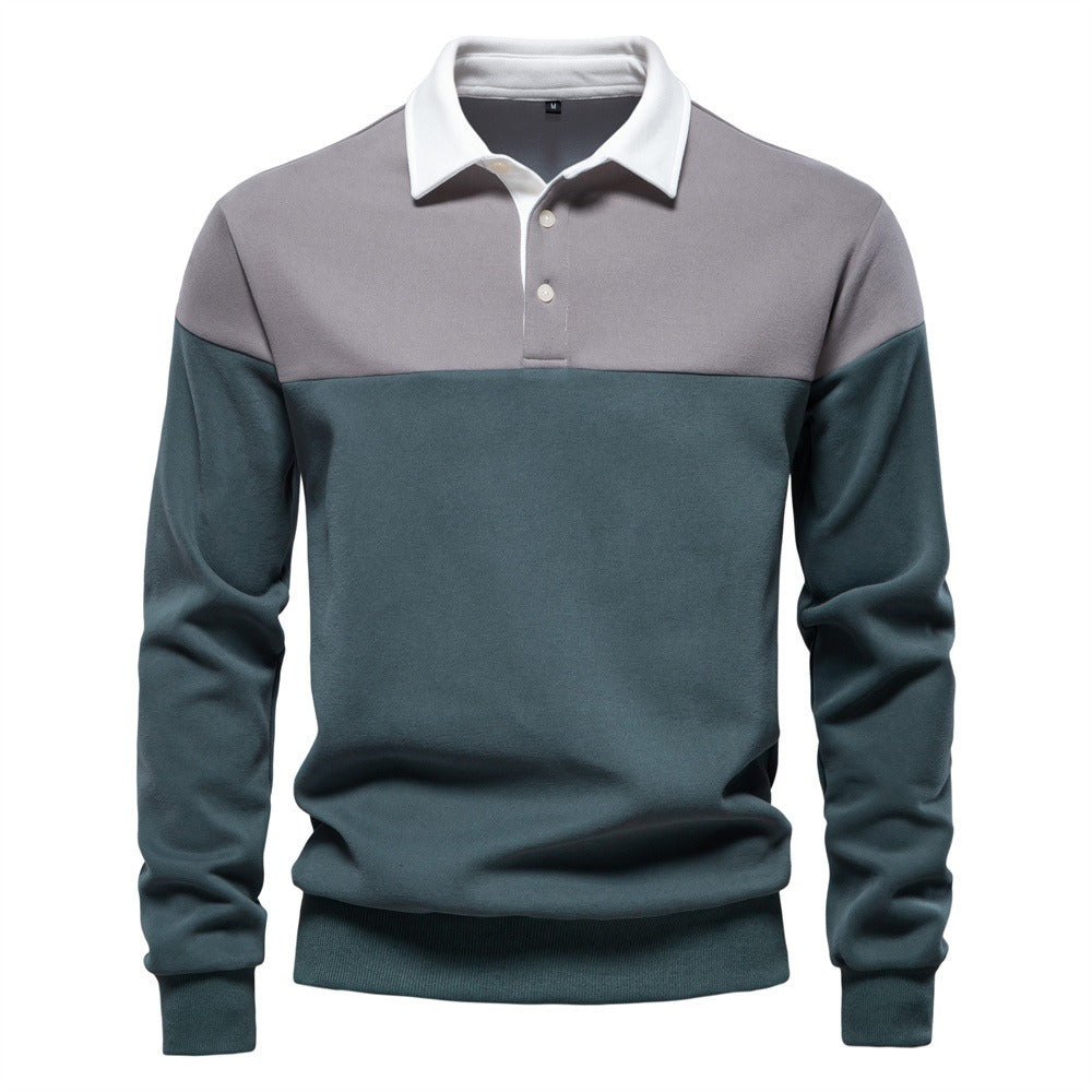 Men’s Colorblock Polo Sweatshirt