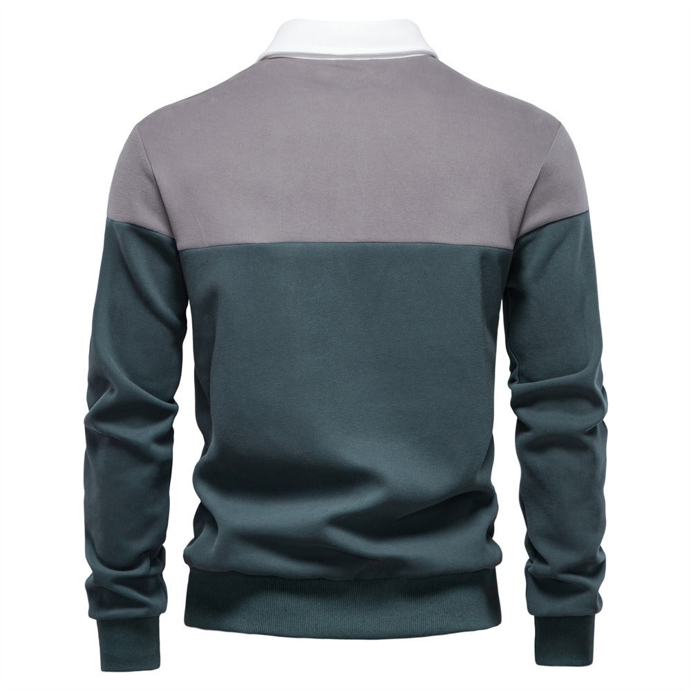 Men’s Colorblock Polo Sweatshirt