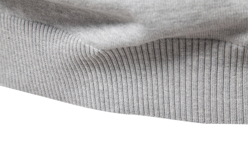Solid Color V-Neck Knit Sweatershirt