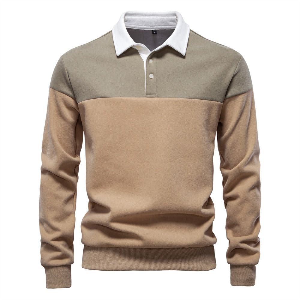 Men’s Colorblock Polo Sweatshirt