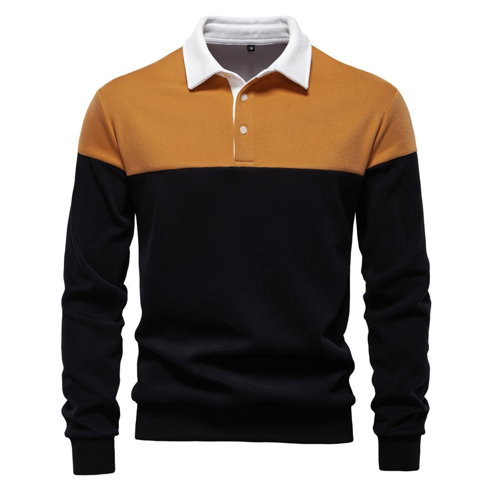 Men’s Colorblock Polo Sweatshirt