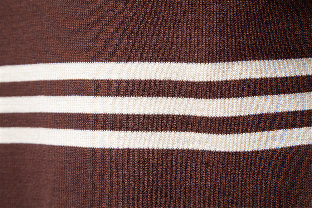 Vintage Stripe Knit Polo Sweater