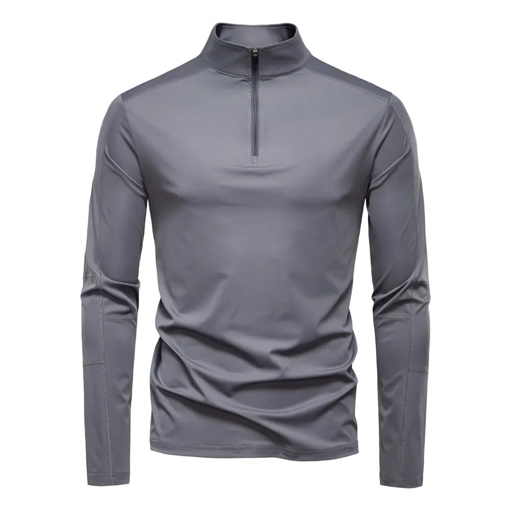 Men’s Half-Zip Active Long Sleeve T-Shirt
