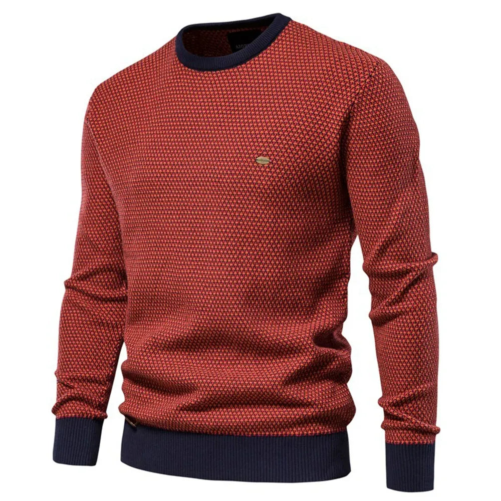 Stretch Knit Crewneck Sweater