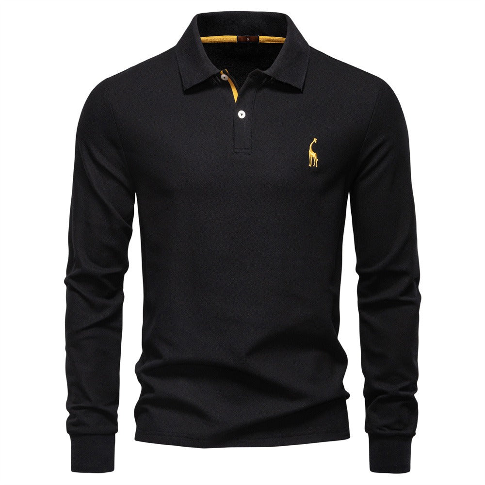 Men’s Casual Long Sleeve Polo Shirt