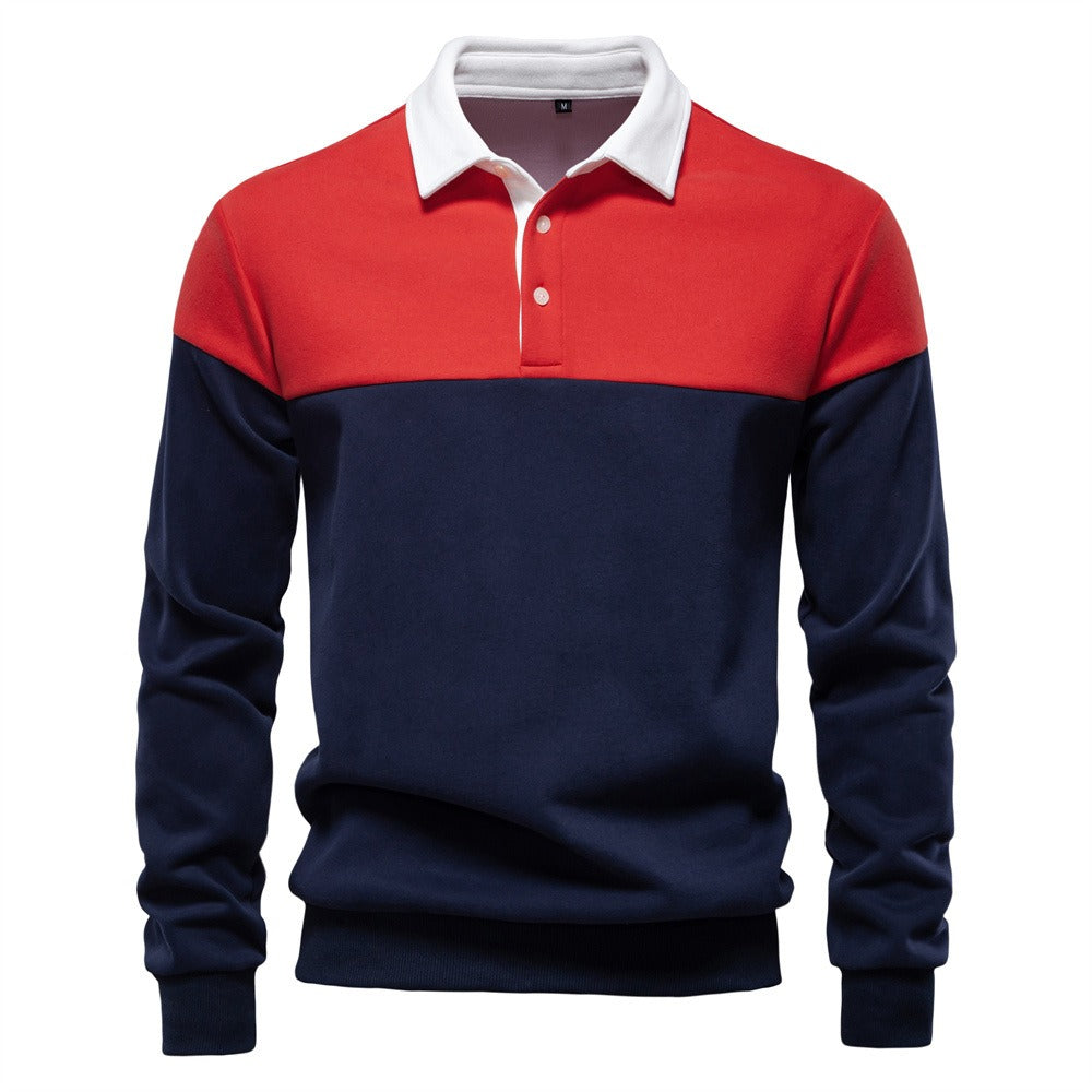 Men’s Colorblock Polo Sweatshirt