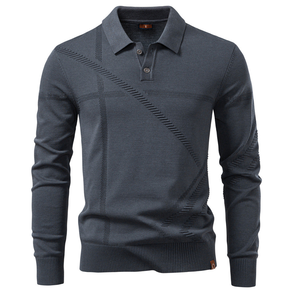 Jacquard V-Neck Knit Sweater