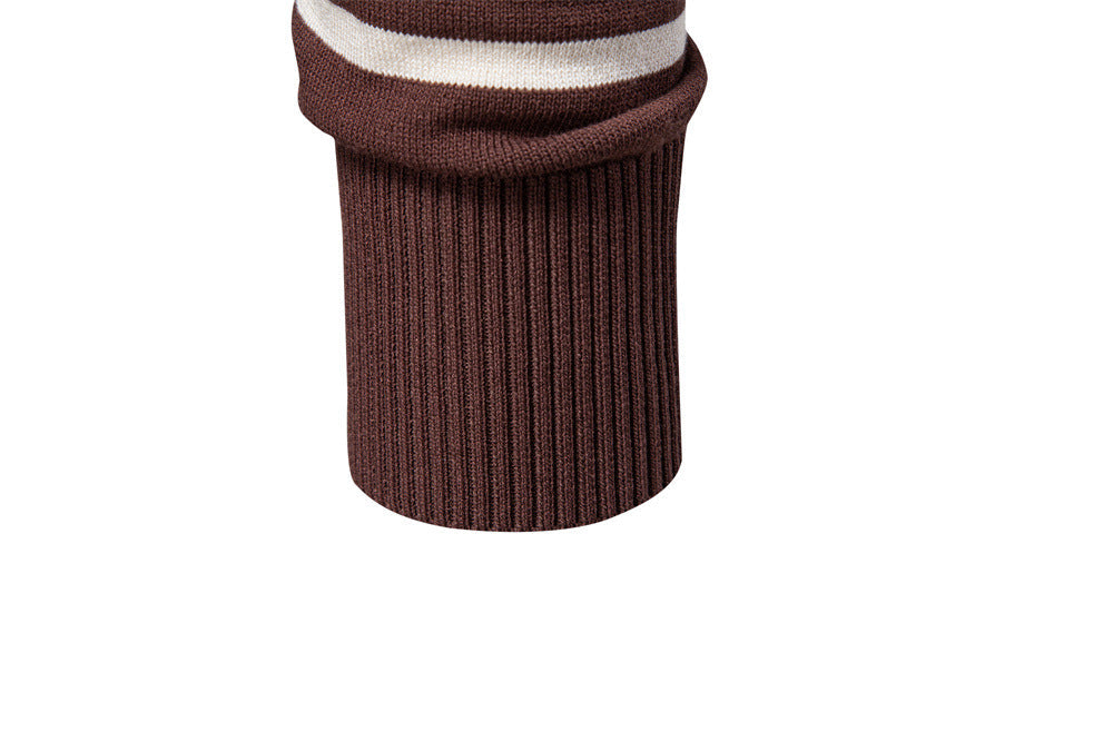 Vintage Stripe Knit Polo Sweater