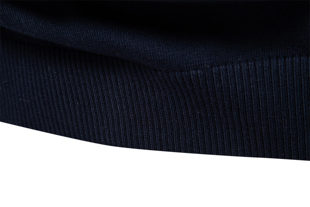 Solid Color V-Neck Knit Sweatershirt