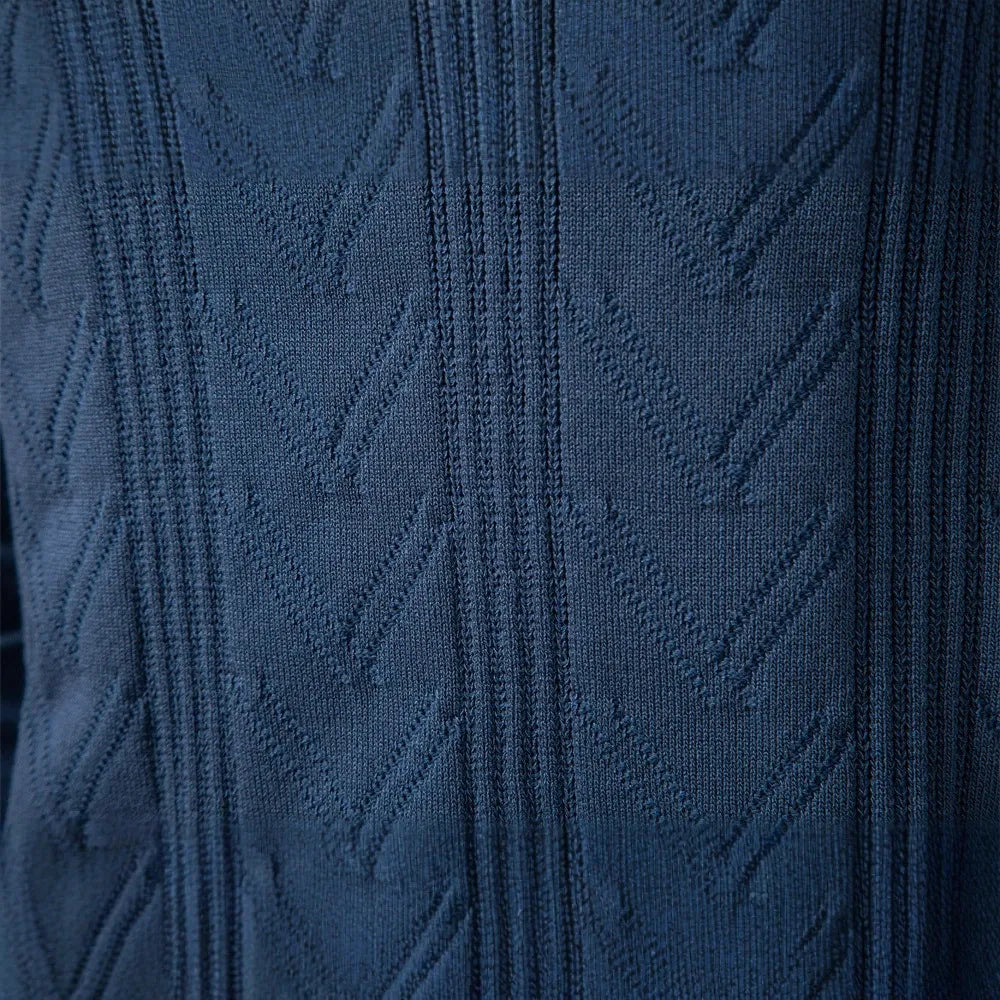 Men’s Jacquard V-Neck Knit Sweater