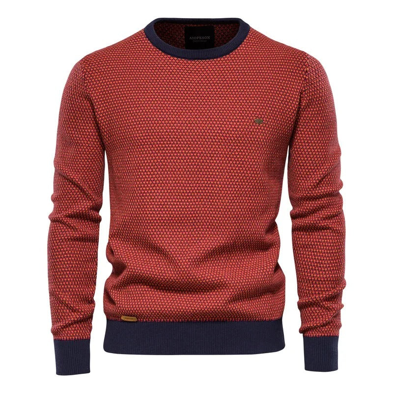 Stretch Knit Crewneck Sweater