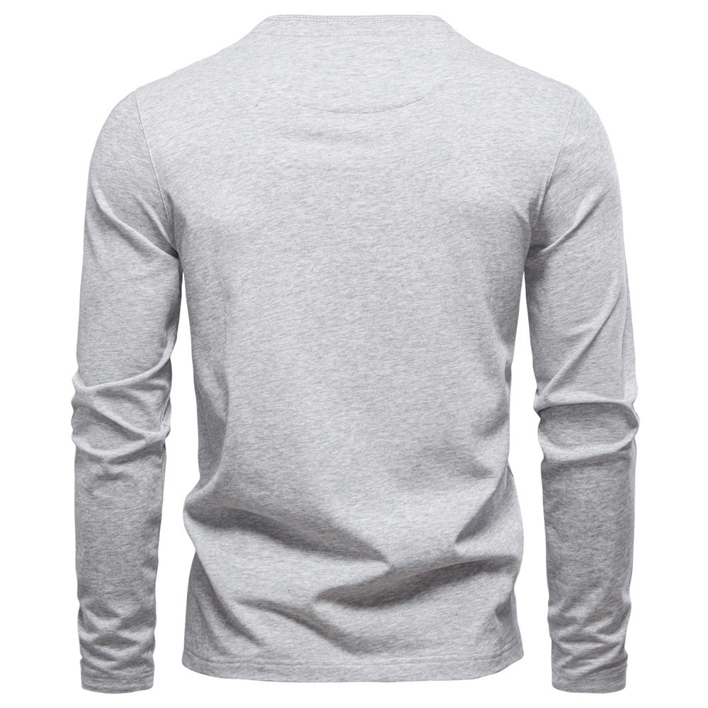 Men’s Cotton Henley Long T-Shirt