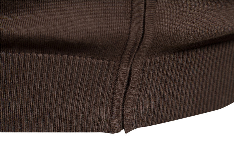 Classic Colorblock Zip-Up Knit Cardigan