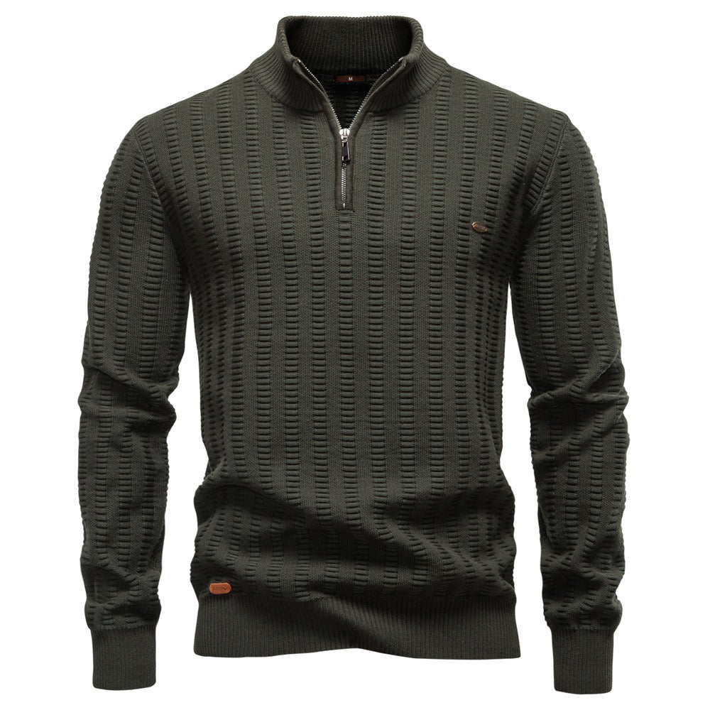 Men’s Striped Half-Zip Sweater