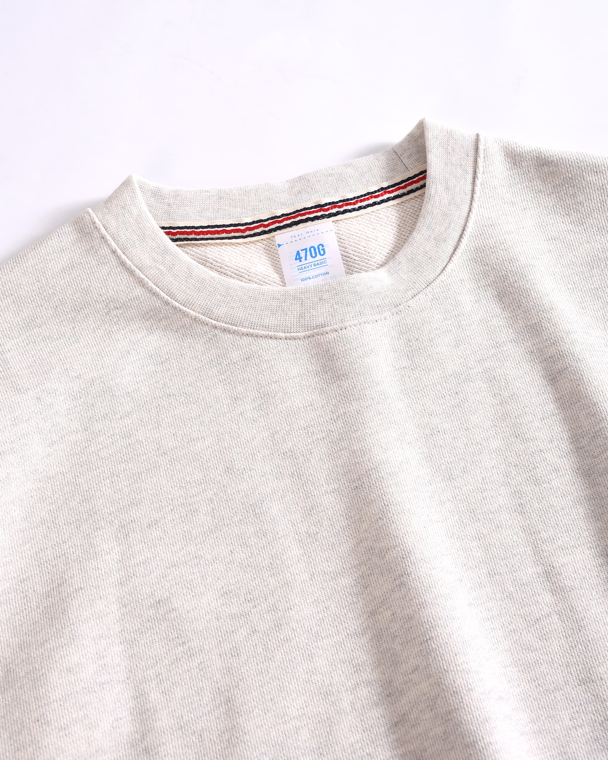470g Ivory Gray Oversized Crewneck Sweatshirt