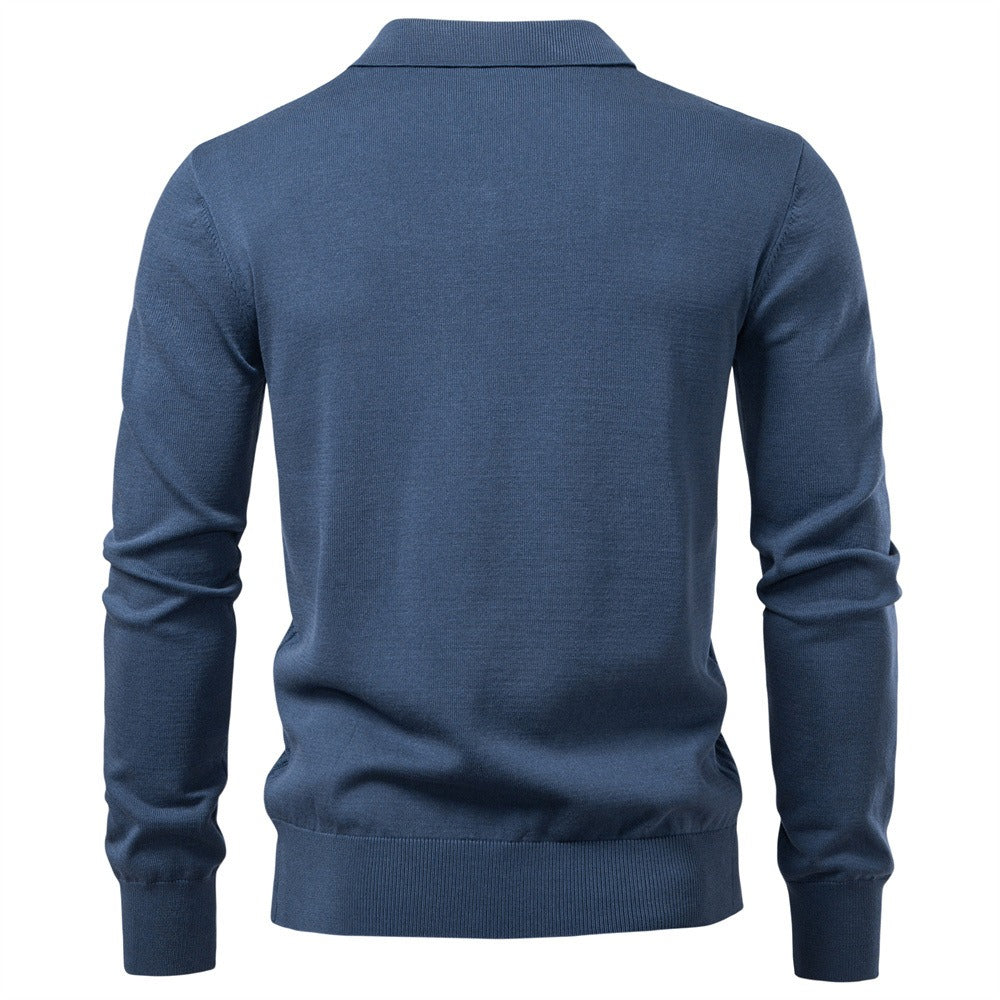 Men’s Jacquard V-Neck Knit Sweater