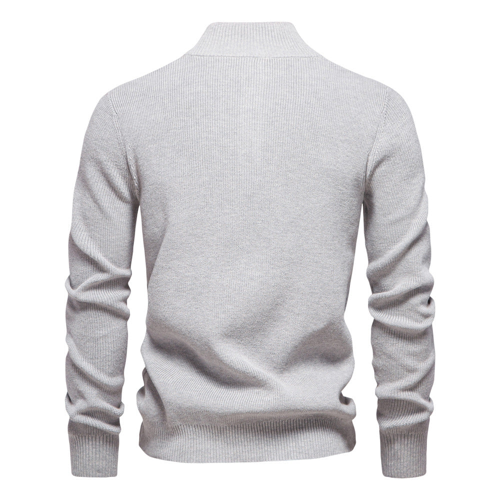 Men’s Button-Up Mock Neck Sweater