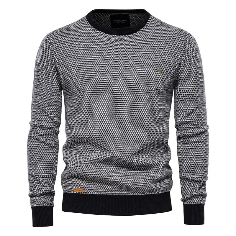 Stretch Knit Crewneck Sweater