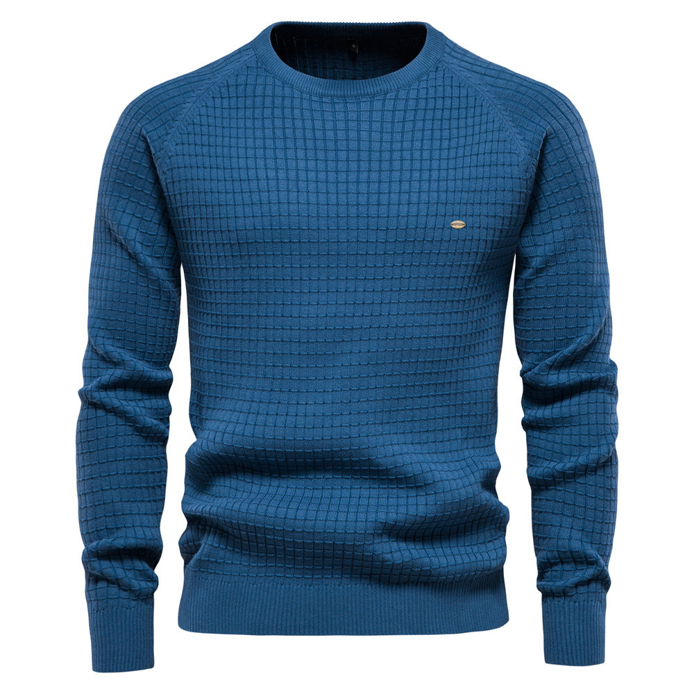 Men’s Waffle Knit Crew Neck Sweater