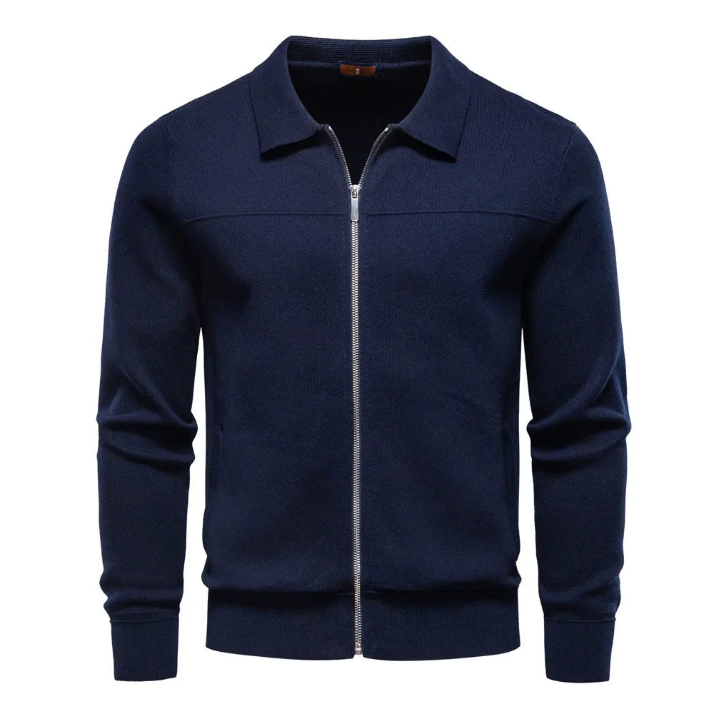 Men’s Zip-Up Knit Cardigan sweater