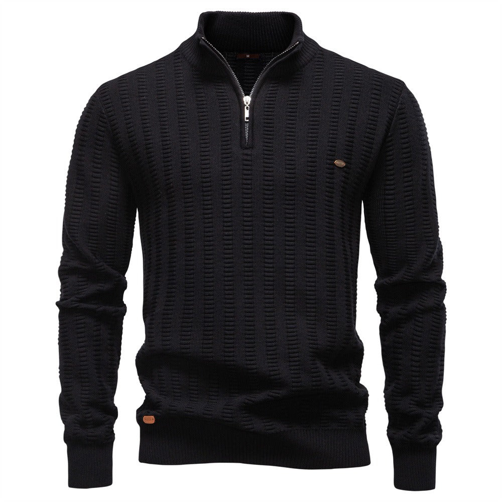 Men’s Striped Half-Zip Sweater