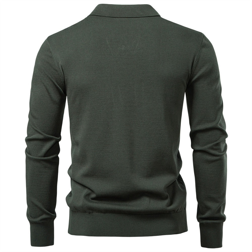 Men’s Jacquard V-Neck Knit Sweater