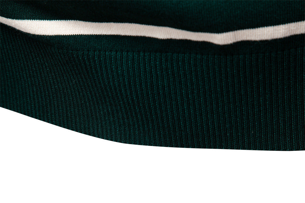 Vintage Stripe Knit Polo Sweater