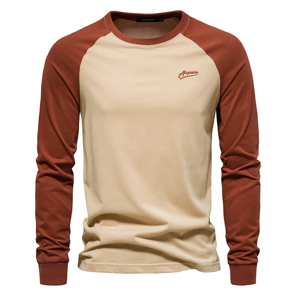 Casual Colorblock Long Sleeve T-Shirt