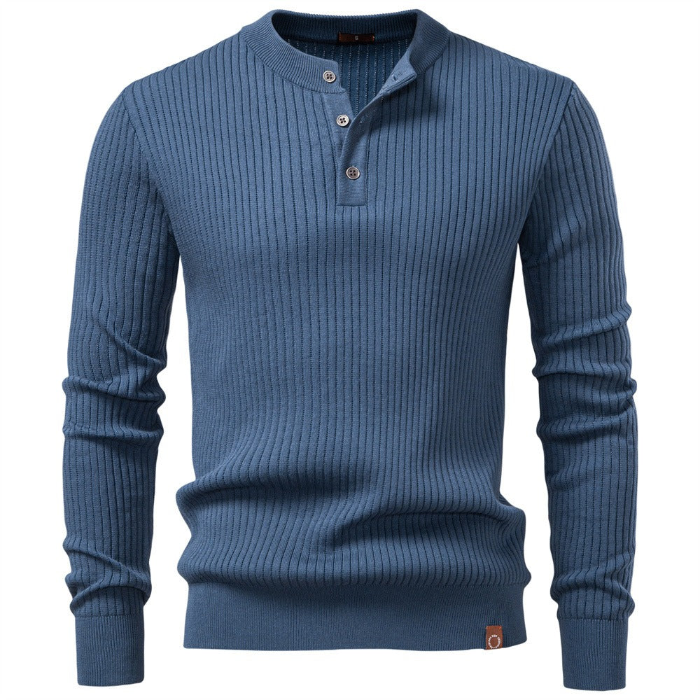 Men’s Henley Knit Sweater