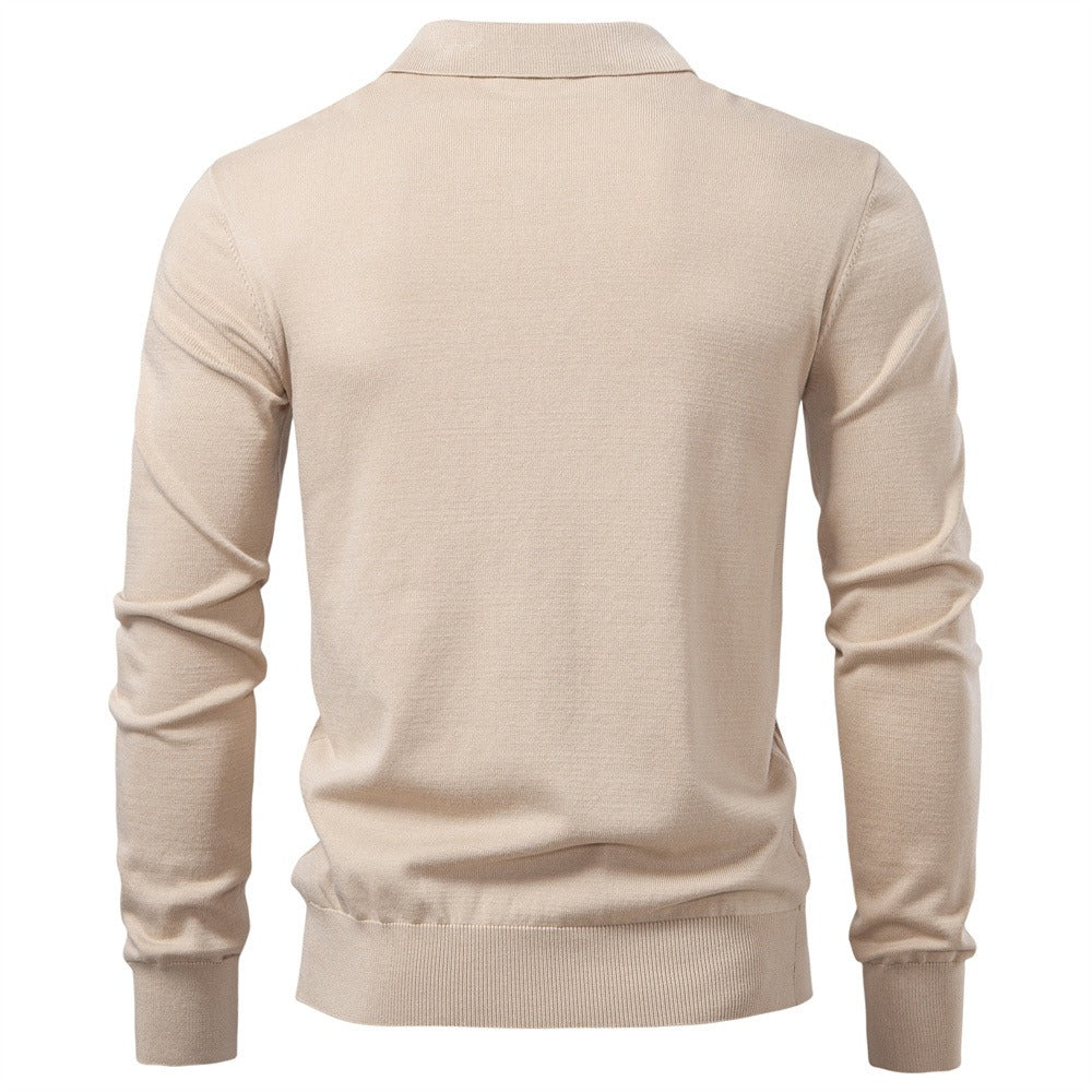 Men’s Jacquard V-Neck Knit Sweater