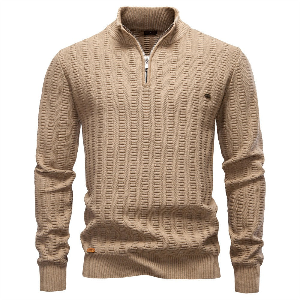 Men’s Striped Half-Zip Sweater