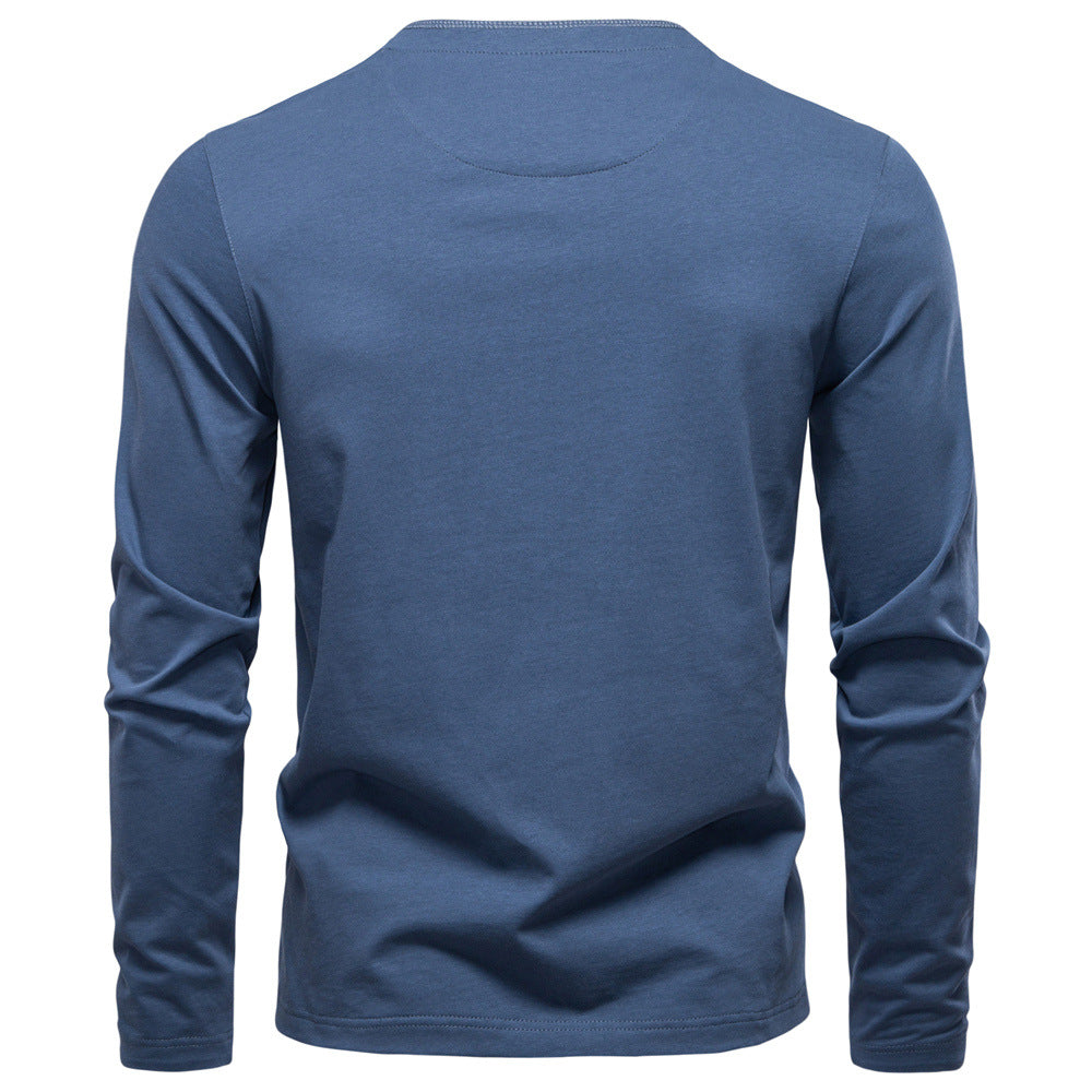 Men’s Cotton Henley Long T-Shirt