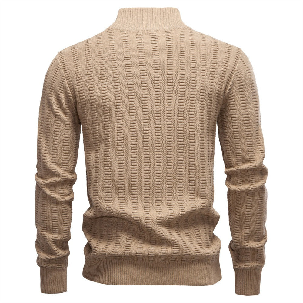 Men’s Striped Half-Zip Sweater