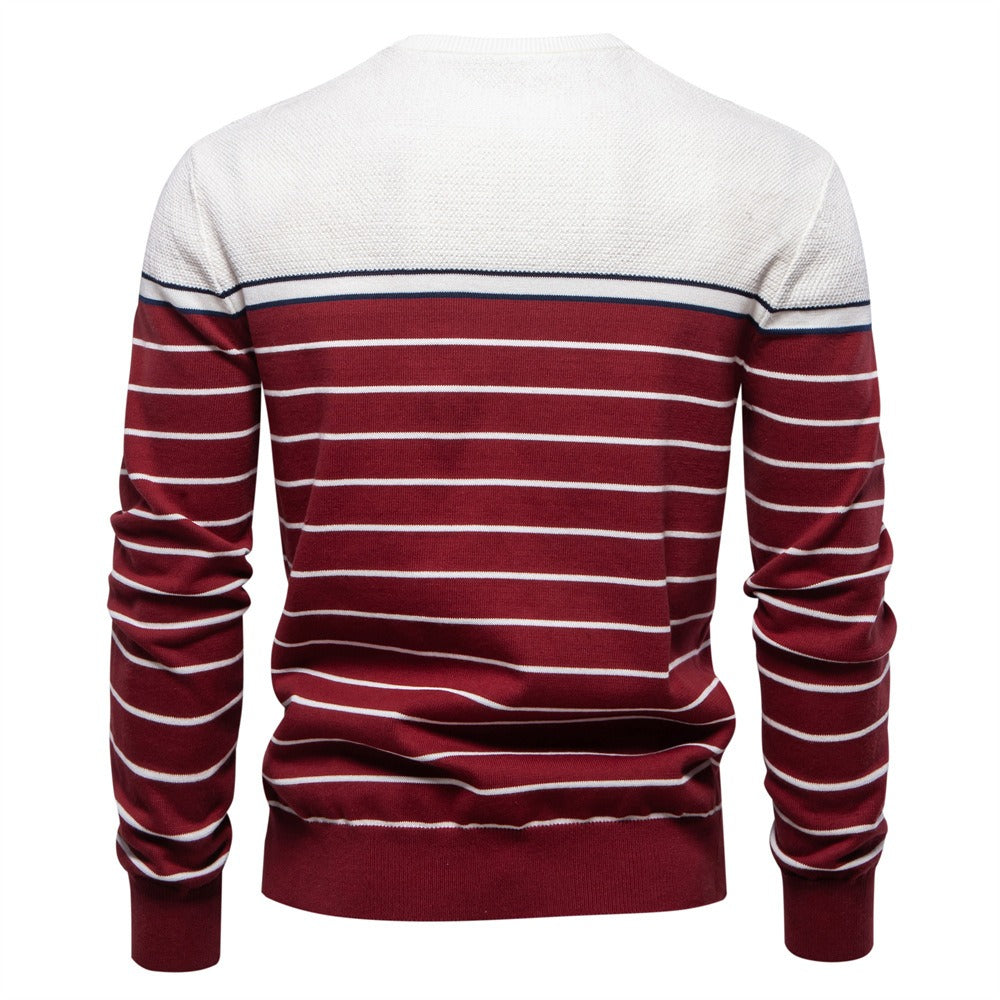 Classic Striped Crewneck Knit Sweater
