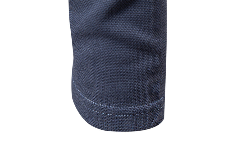 Solid Long Sleeve Polo Shirt