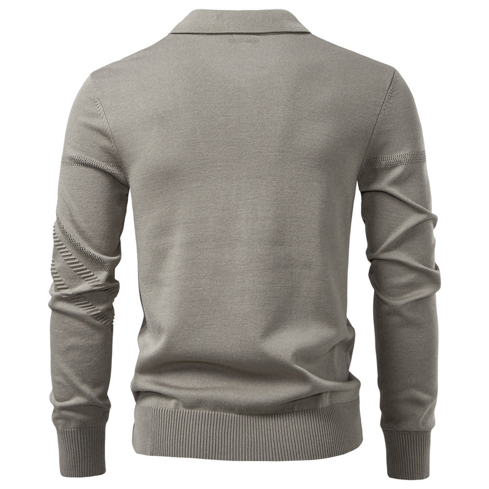 Jacquard V-Neck Knit Sweater