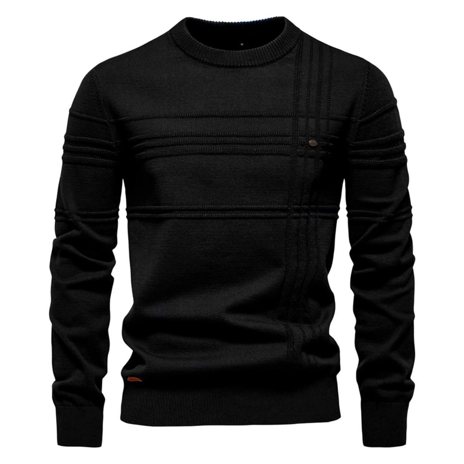 Men's Crosshatch Crew Neck Knit Sweater