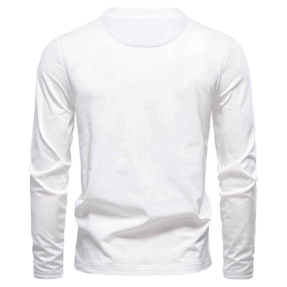 Men’s Cotton Henley Long T-Shirt
