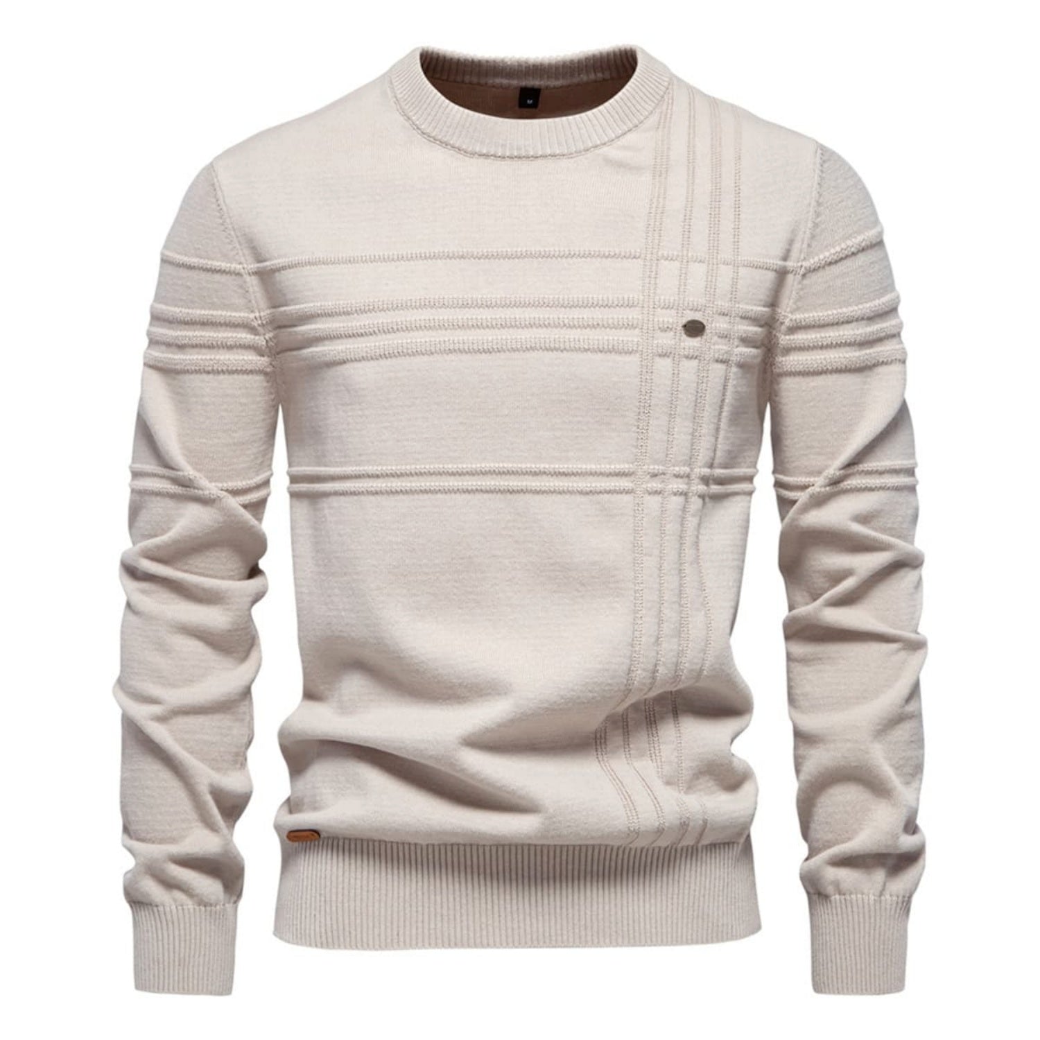 Men's Crosshatch Crew Neck Knit Sweater