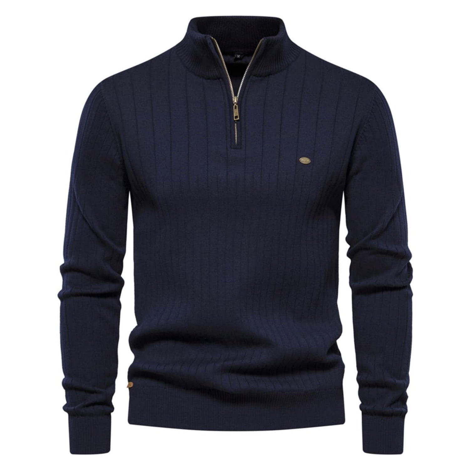 Men’s Half-Zip Striped Knit Sweater