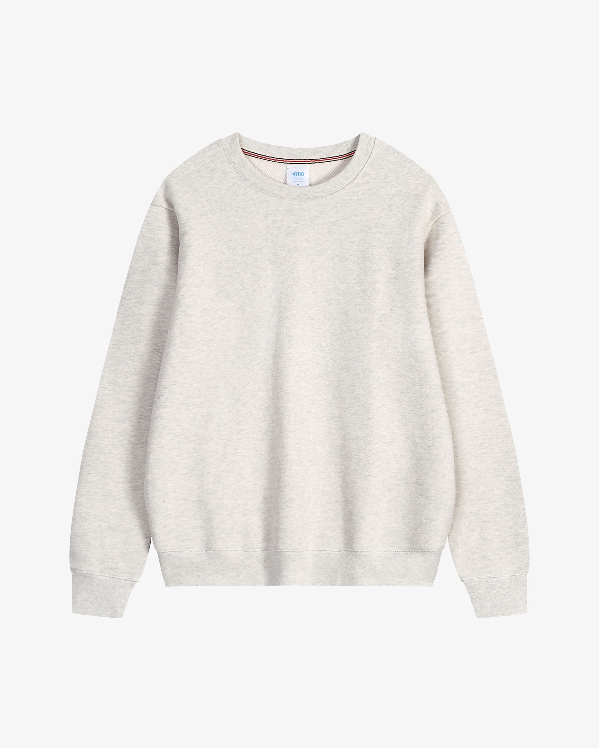 470g Ivory Gray Oversized Crewneck Sweatshirt