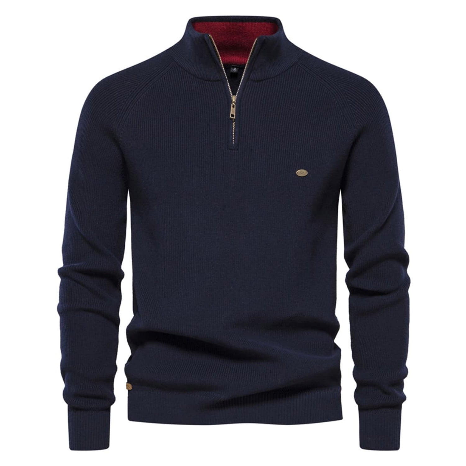 Men's Half-Zip Collar Cotton Sweater