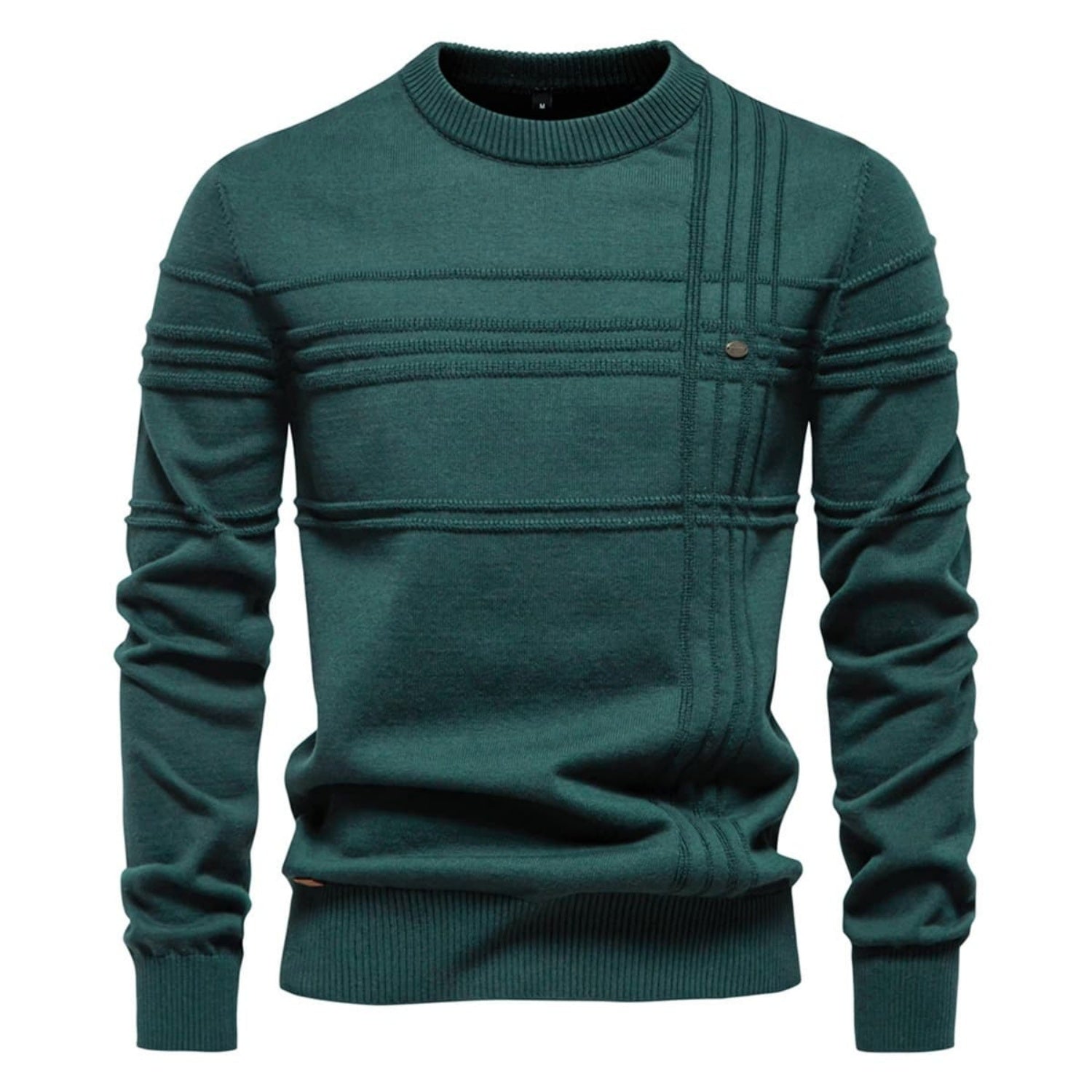 Men's Crosshatch Crew Neck Knit Sweater