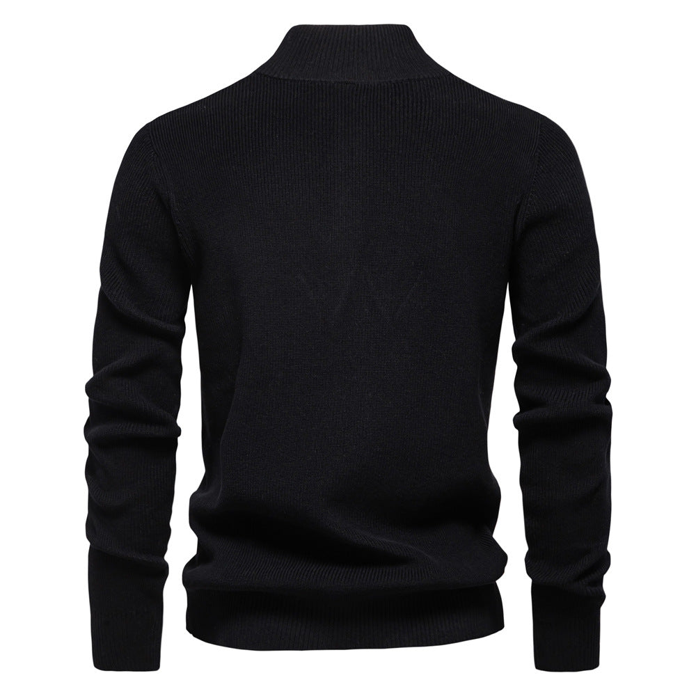 Men’s Button-Up Mock Neck Sweater