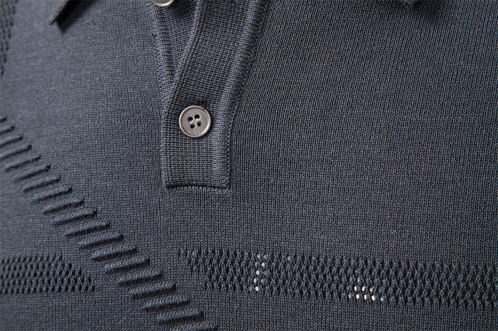 Jacquard V-Neck Knit Sweater