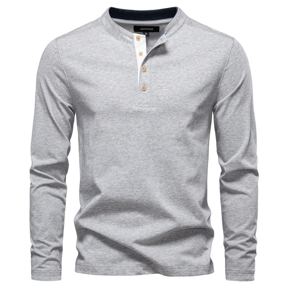 Men’s Cotton Henley Long T-Shirt